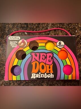 Schylling Nee Doh Rainbow Squishy Balls - Multicolor Pack by